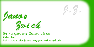 janos zwick business card