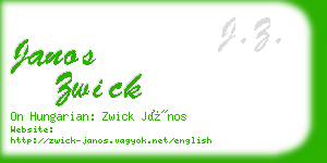 janos zwick business card